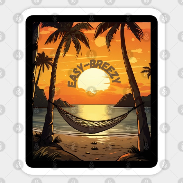 Sandy Beach, Clear Skies, and Absolute Relaxation Sticker by vk09design